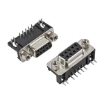 Cổng DB9 Cái 9 Chân Cong 90 Độ 2 Hàng Hàn PCB
